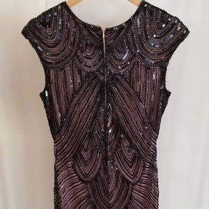 NWT Black beaded flapper dress with fringe